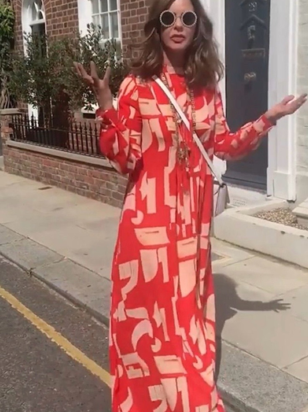 NWT H&M Studio SS18 Runway Japanese Print Red Maxi Dress US 10 - Picture 3 of 8